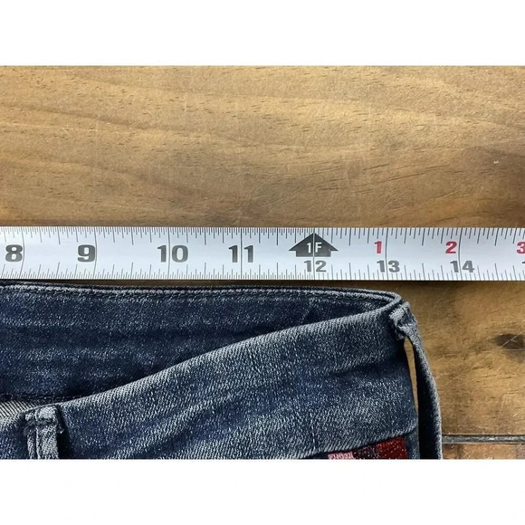 Mother Looker Skinny Jeans Size 25 Here Kitty Kitty Glitter Racer High Waisted - Picture 8 of 10